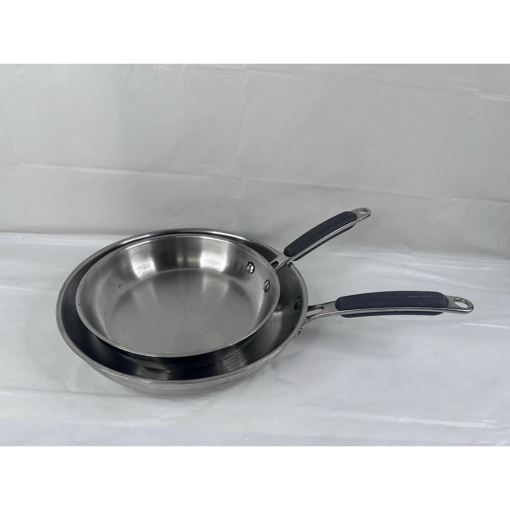 KitchenAid 10 & 12 Inch Stainless Steel Frying Sautéing Pan Skillet Heavy